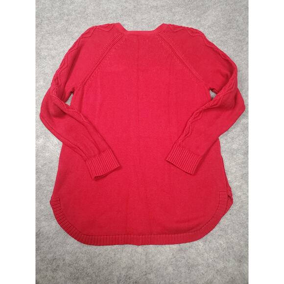 Sonoma Women's XL Red Raglan Sleeve V-Neck Sweater - Picture 2 of 8